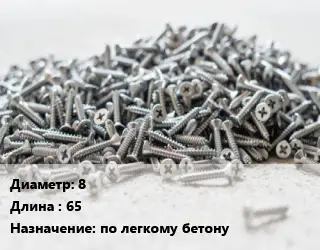 Шуруп 8х65 по легкому бетону